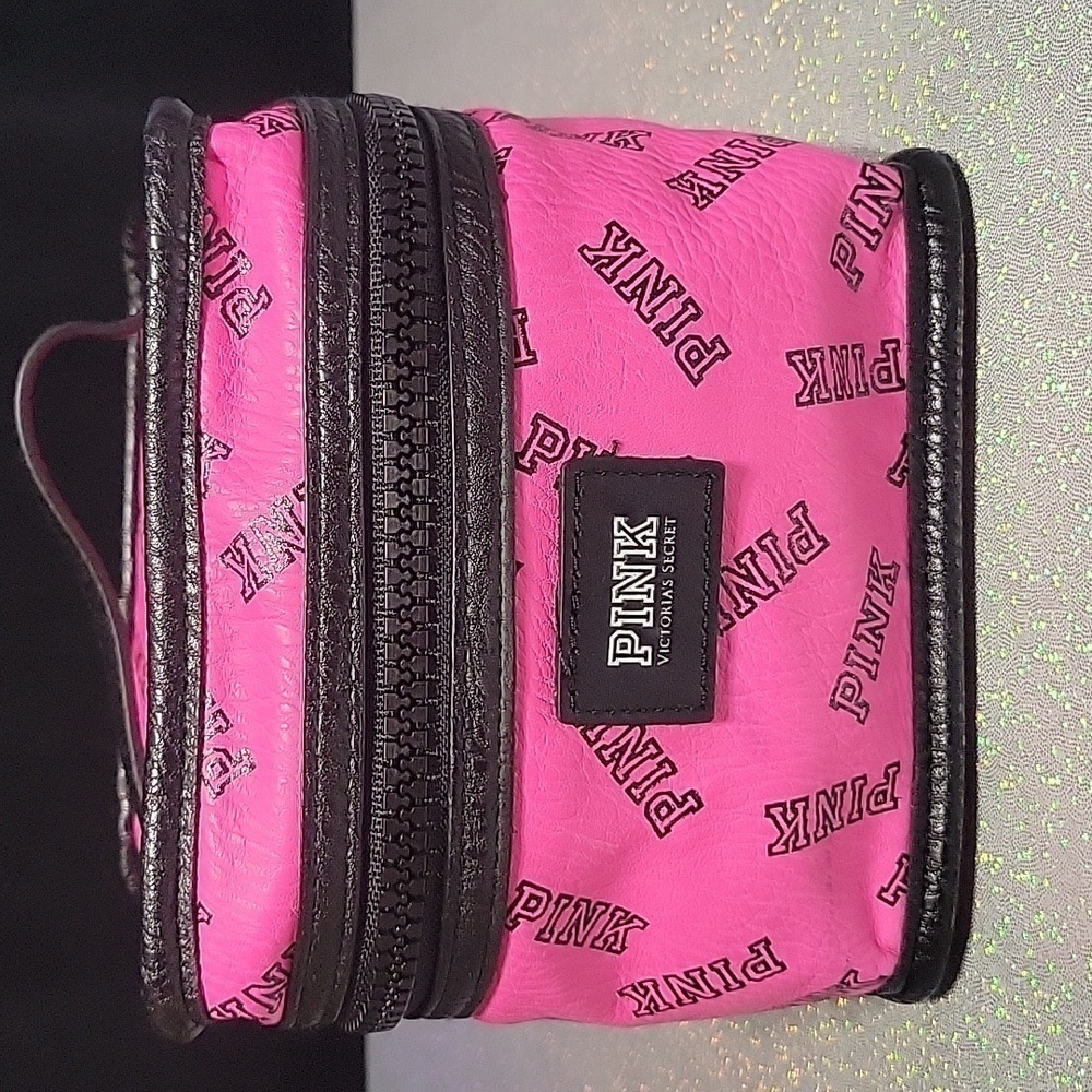 RARE HTF Pink Monogram Vintage Train/ Makeup/ Cosmetic Case/ Box